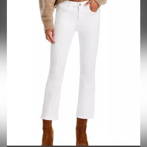 Frame Denim Le Crop Mini Boot White Jeans